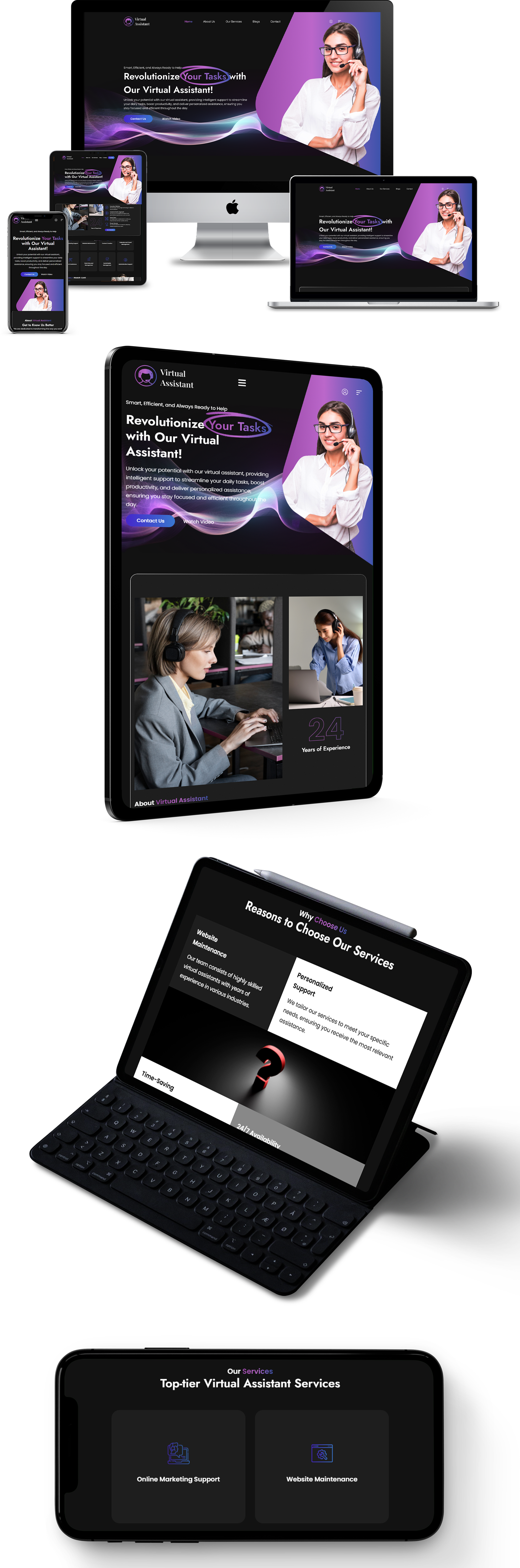 Virtual Assistant WordPress Theme Responsive